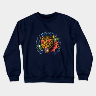 tiger on fire Crewneck Sweatshirt